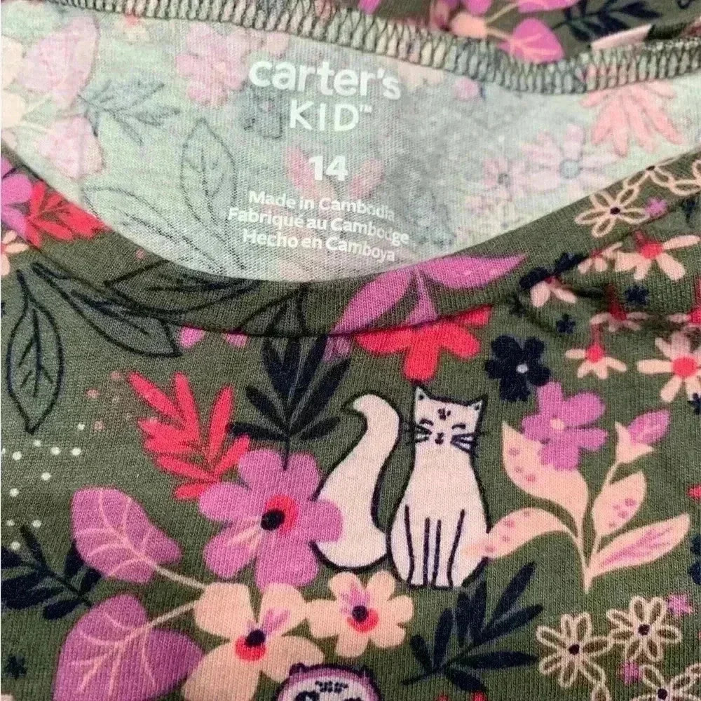 (5 for $25)  Carters kids, girls shirt size 14. EUC